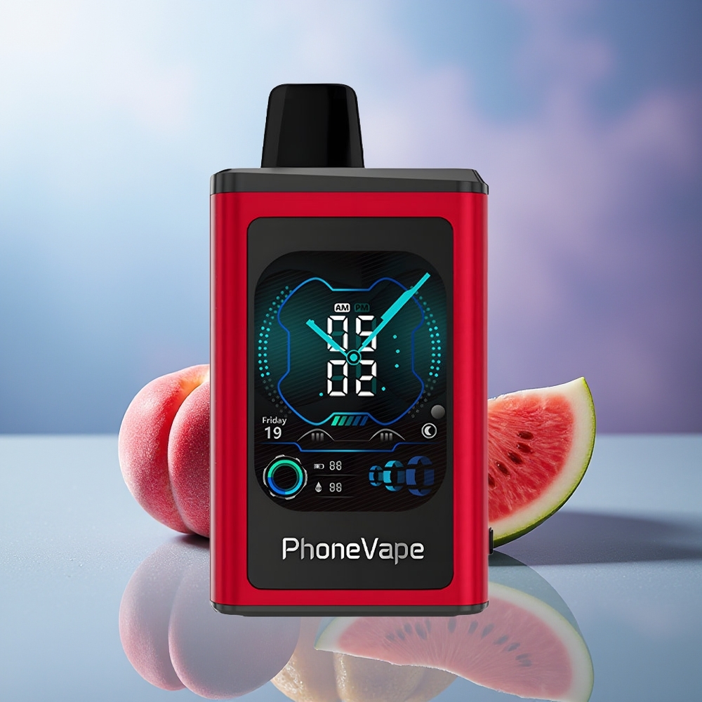 JNR PhoneVape 30000 puffs Melocotón Mango Sandía Ajustable Pantalla Completa Recargable