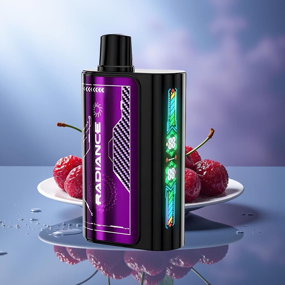 JNR Radiance 31000 Puffs Cereza Baya 28ml Pantalla Animada Dual Mesh Coil