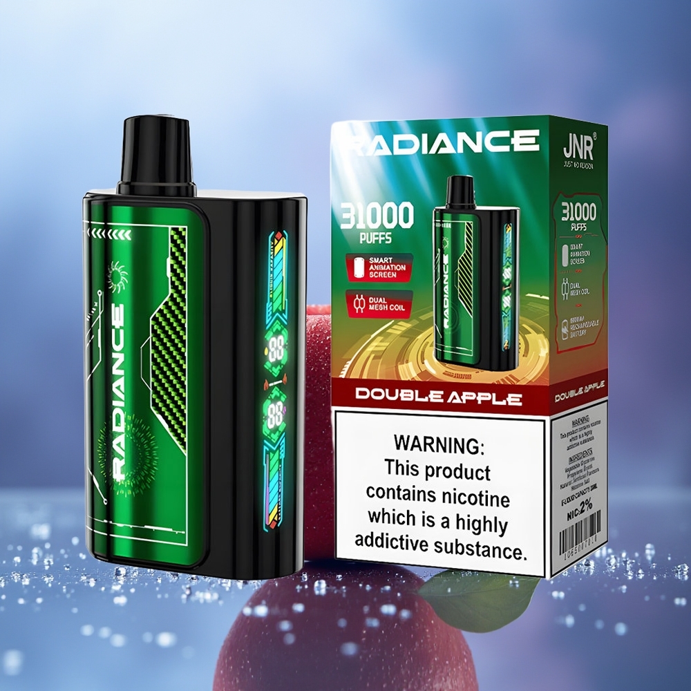 JNR Radiance 31000 Puffs Doble Manzana Pantalla Inteligente Dual Mesh Coil Tipo-C