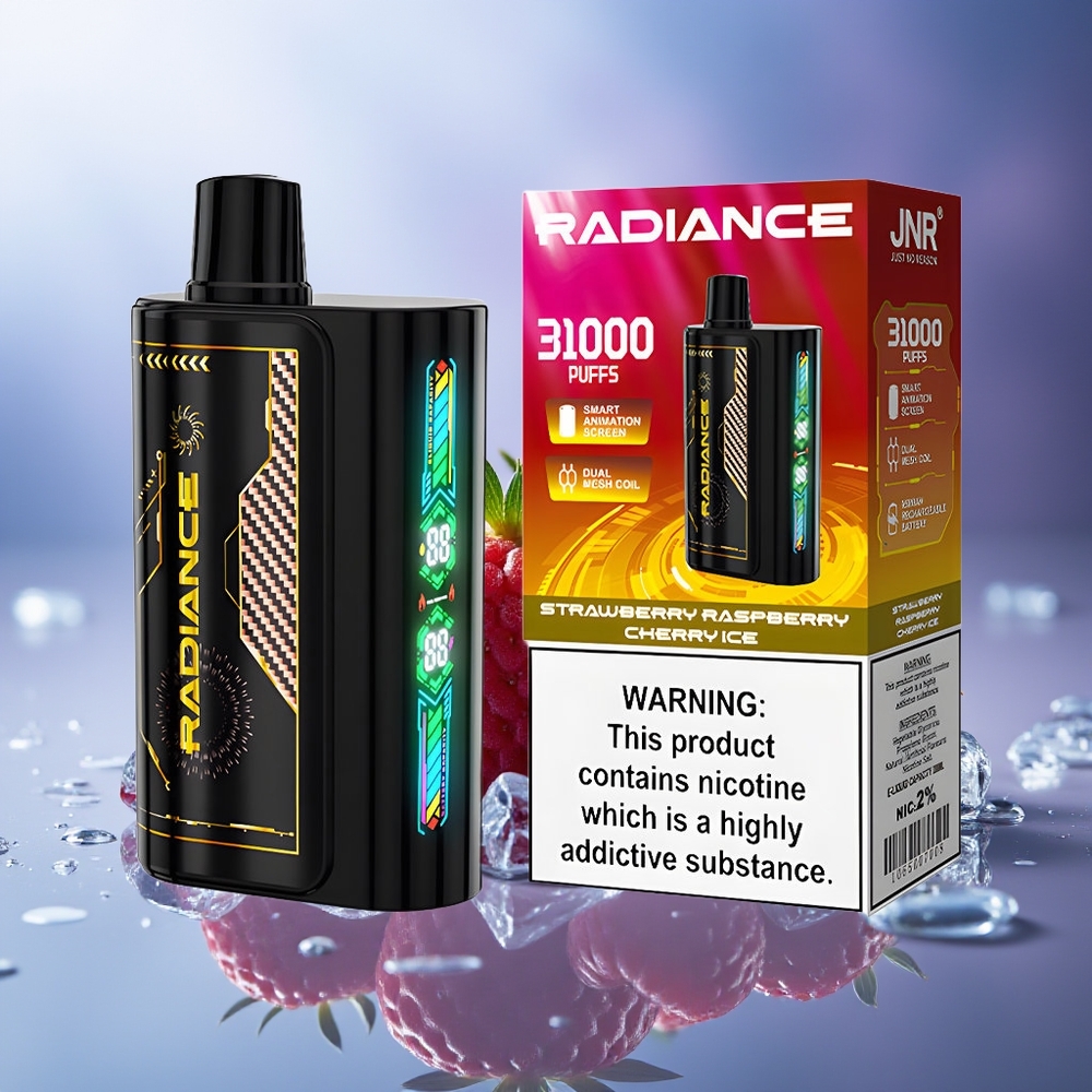 JNR Radiance 31000 Puffs Fresa Frambuesa Cereza Hielo 28ml Dual Mesh 950mAh