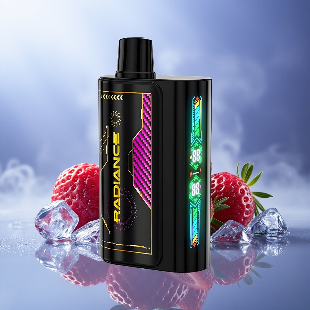 JNR Radiance 31000 Puffs Fresa Hielo Pantalla Inteligente Batería Recargable Dual Mesh Coil