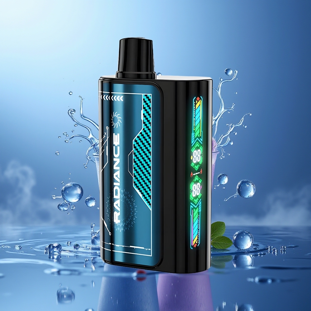 JNR Radiance 31000 Puffs Vape Desechable Azul Frambuesa Hielo 28ml Pantalla Inteligente Batería Recargable