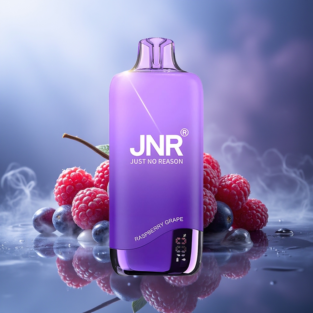 JNR Rainbow 10500 Puffs Vape Desechable Frambuesa Uva 18ml 0.8ohm USB-C