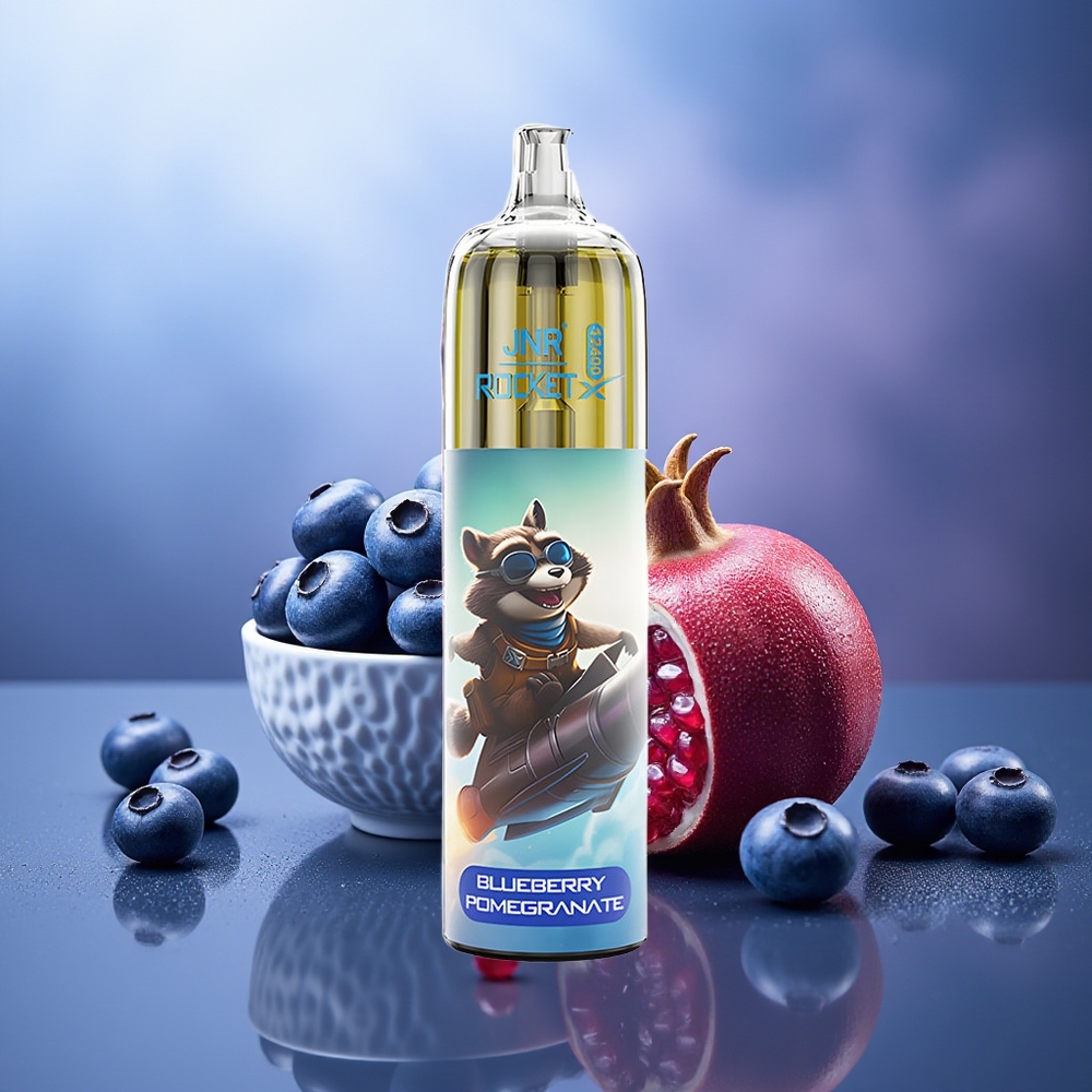 JNR Rocket-X 12400 Puffs Vape Desechable Arándano Granada Ajustable RGB Tipo-C