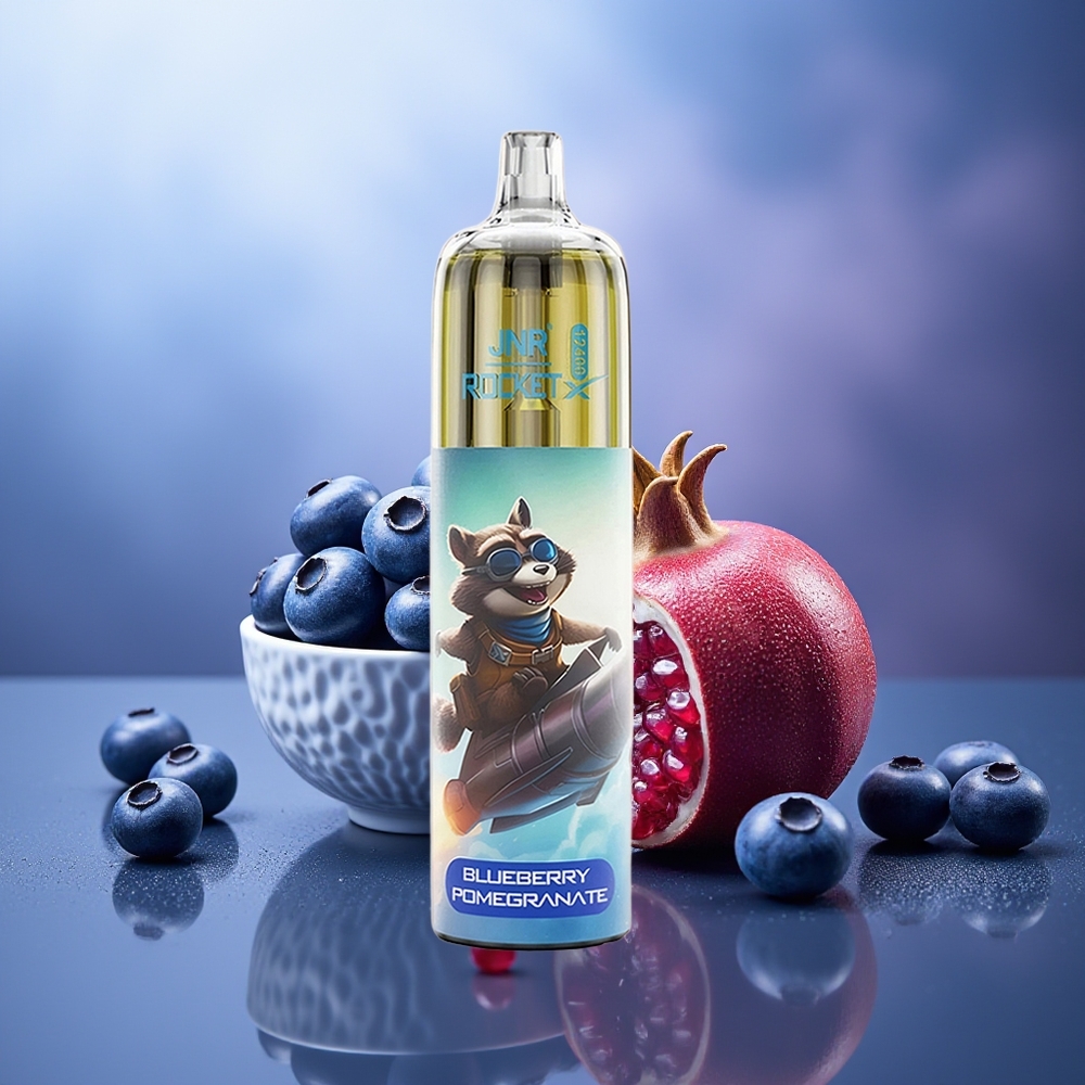 JNR Rocket-X 12400 Puffs Vape Desechable Arándano Granada Ajustable RGB Tipo-C