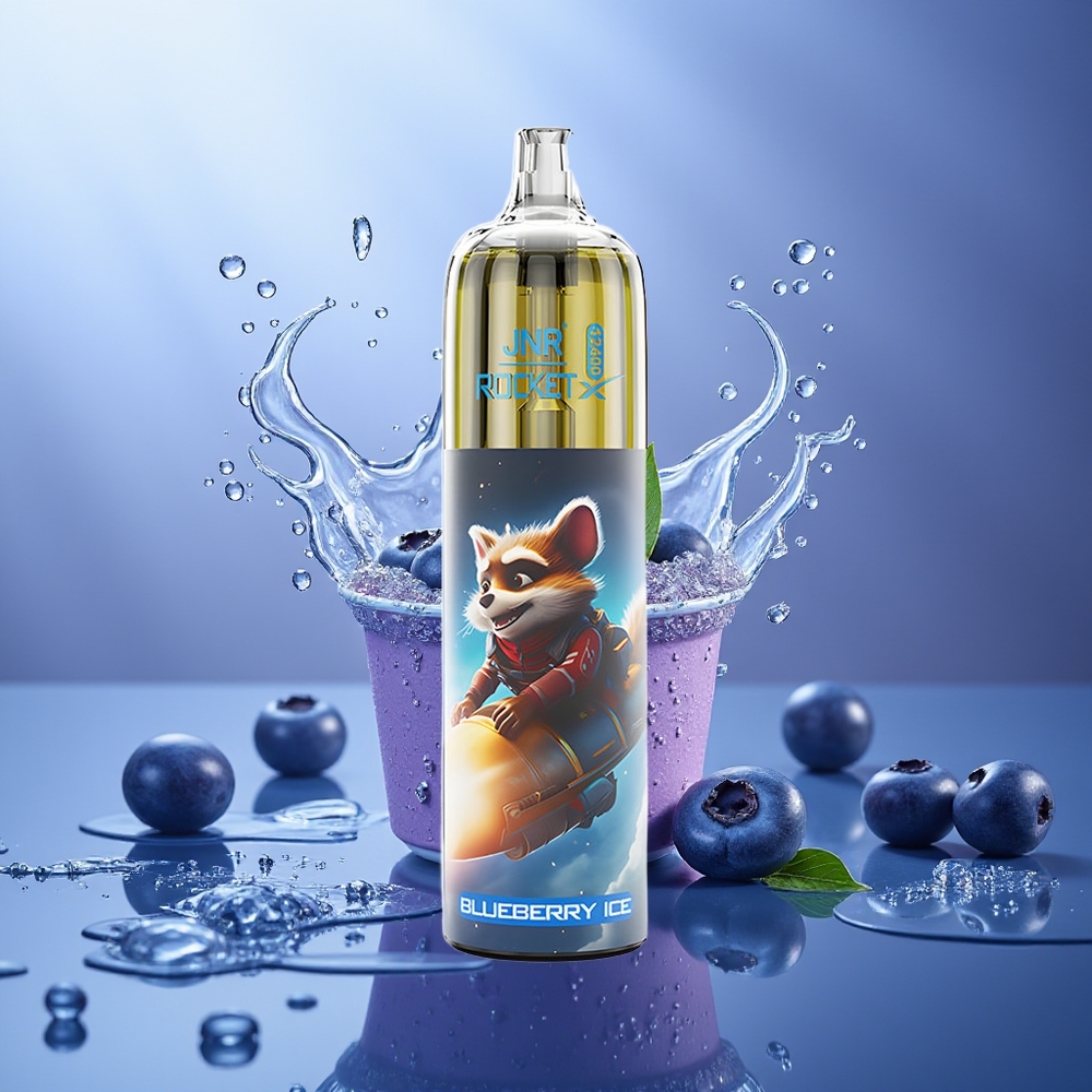 JNR Rocket-X 12400 Puffs Vape Desechable Arándano Hielo con RGB, 25ml, Tipo-C