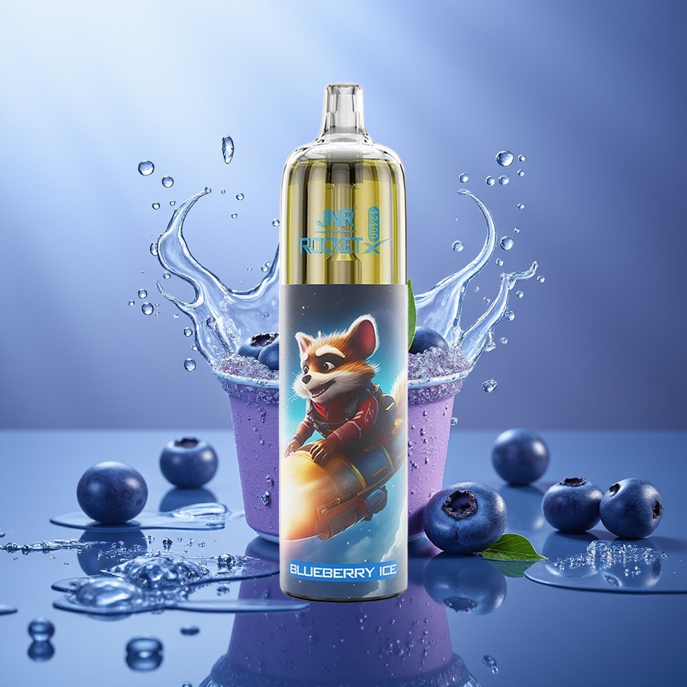 JNR Rocket-X 12400 Puffs Vape Desechable Arándano Hielo con RGB, 25ml, Tipo-C