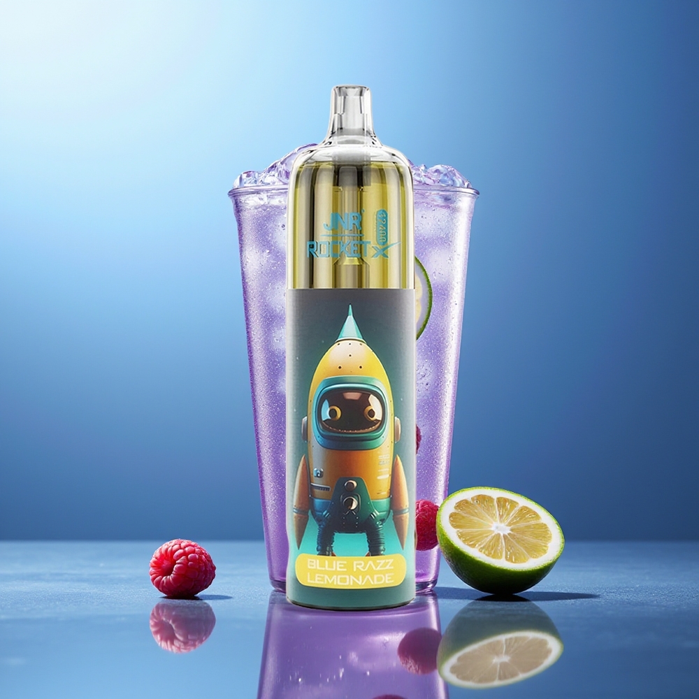 JNR Rocket-X 12400 Puffs Vape Desechable Blue Razz Lemonade Ajustable RGB 1.2ohm