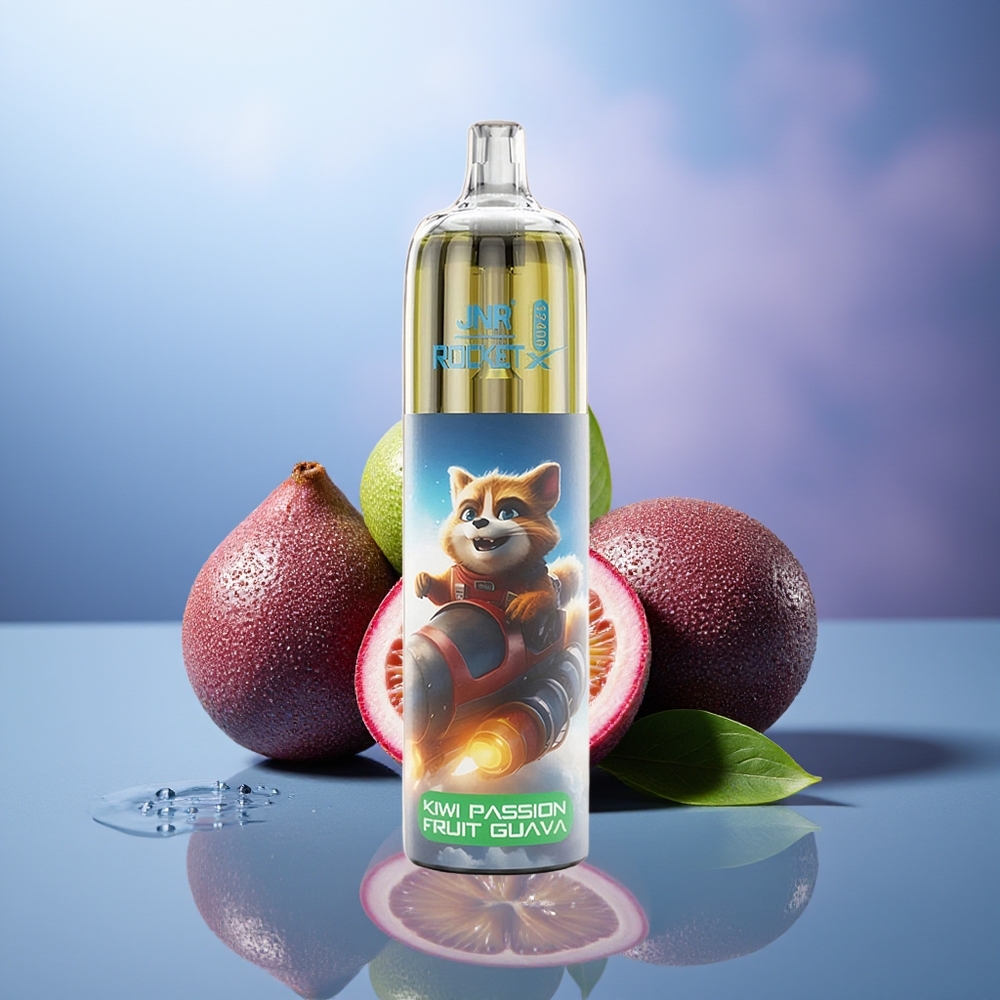 JNR Rocket-X 12400 Puffs Vape Desechable Kiwi Maracuyá Guayaba Ajustable RGB 850mAh Tipo-C
