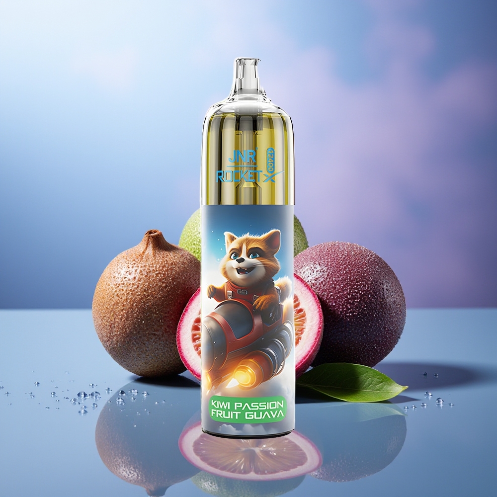 JNR Rocket-X 12400 Puffs Vape Desechable Kiwi Maracuyá Guayaba con Flujo de Aire Ajustable, Luces RGB y Batería de 850mAh
