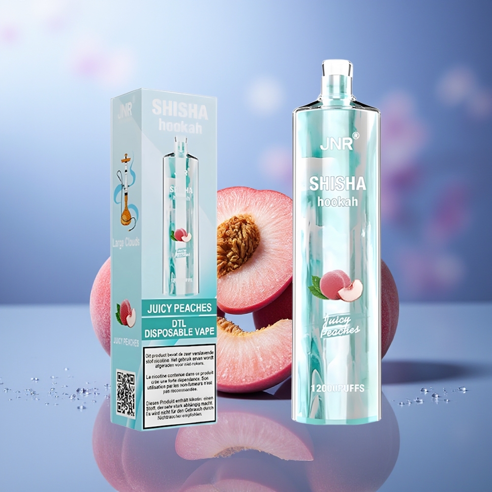 JNR Shisha Hookah 12000 Puffs Durazno Jugoso 750mAh 24ml 0.6 Ohm