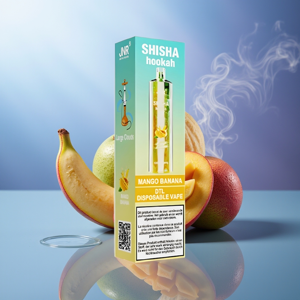 JNR Shisha Hookah 12000 Puffs Mango Banana 750mAh 24ml Tipo-C