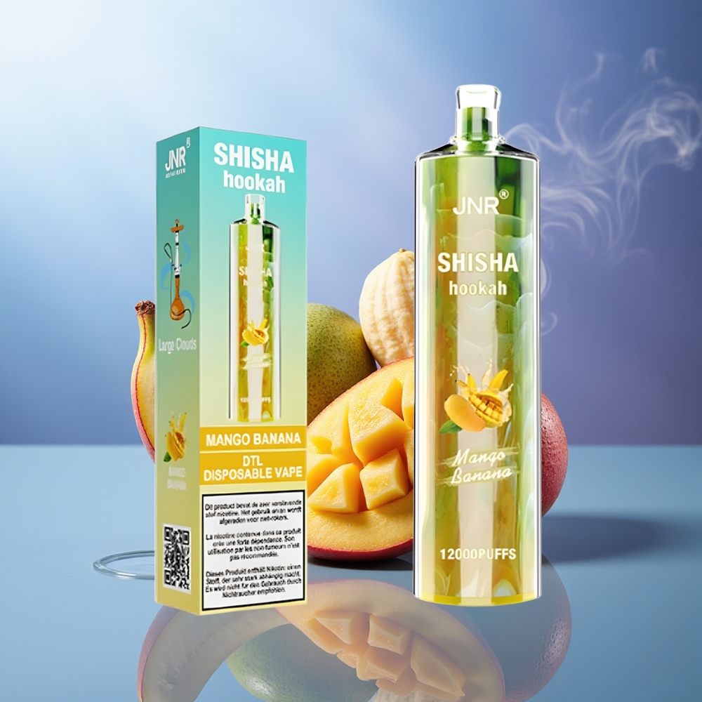 JNR Shisha Hookah 12000 Puffs Mango Banana 750mAh 24ml Tipo-C