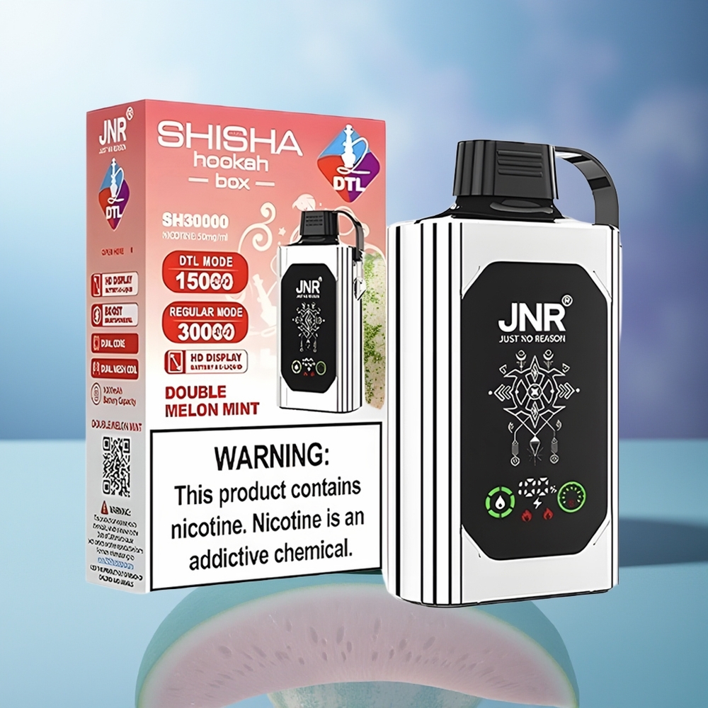 JNR Shisha Hookah Box 20500 Puffs Doble Melón Menta HD Display 1000mAh Tipo-C