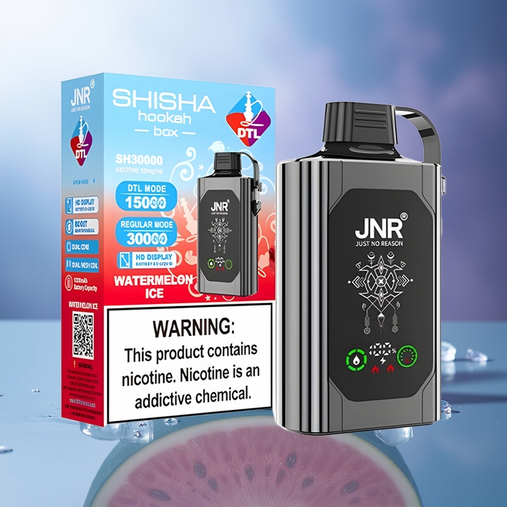 JNR Shisha Hookah Box 20500 Puffs Sandía Hielo HD Display 1000mAh Dual Mesh Coil
