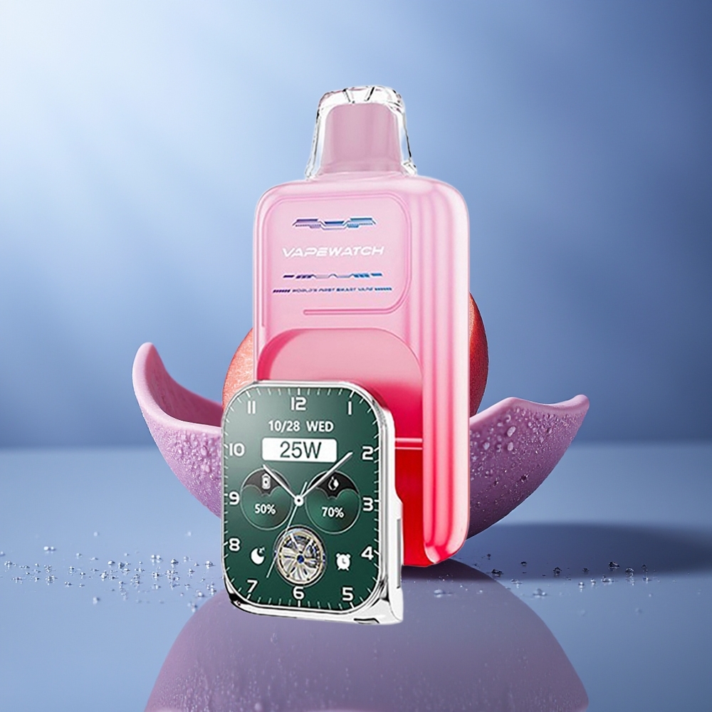 JNR VapeWatch 30000 Puffs 1000mAh Tipo-C Durazno de Georgia Doble Malla