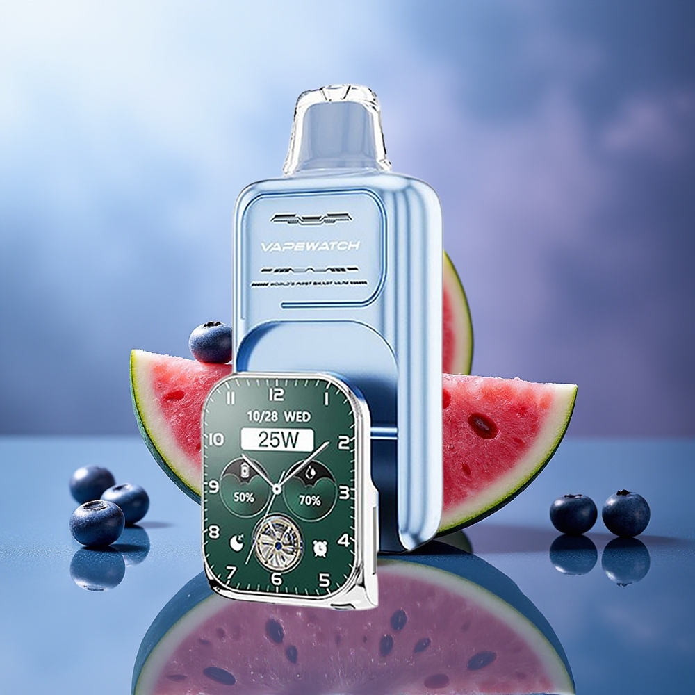 JNR VapeWatch 30000 Puffs 19mL 5% Dual Mesh Carga Rápida Type-C Arándano Sandía