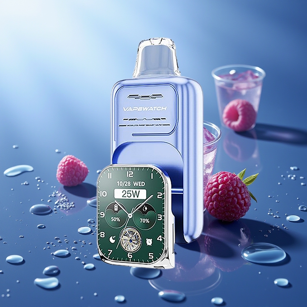 JNR VapeWatch 30000 Puffs Azul Frambuesa Hielo 1000mAh 19mL Tipo-C