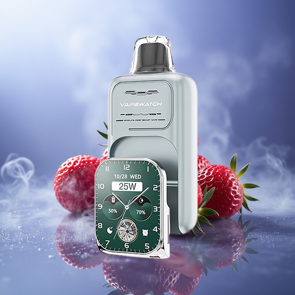 JNR VapeWatch 30000 Puffs Fresa Hielo 1000mAh Dual Mesh Coil Type-C