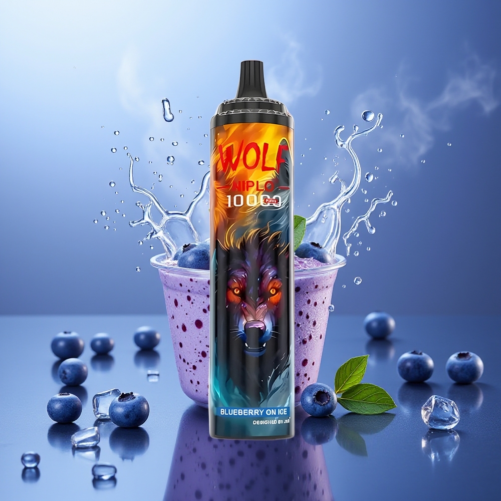 JNR Wolf Niplo 10000 Puffs Arándano En Hielo 1.0 Ohm 650mAh Tipo-C