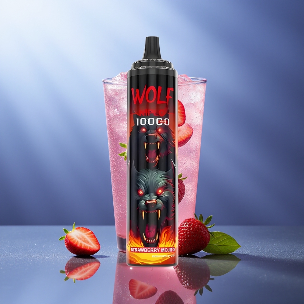 JNR Wolf Niplo 10000 Puffs Fresa Mojito Malla 1.0 Ohm Tipo-C