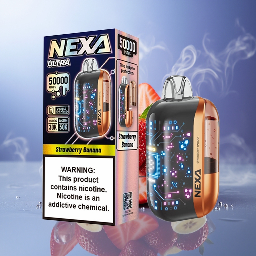 NEXA Ultra 50000 Puffs Fresa Plátano 20ml 800mah Pantalla 3D