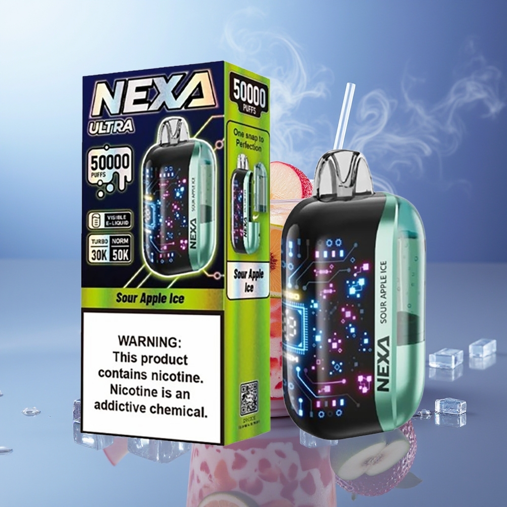 NEXA Ultra 50000 Puffs Manzana Ácida Hielo 20ml 800mAh Tipo-C