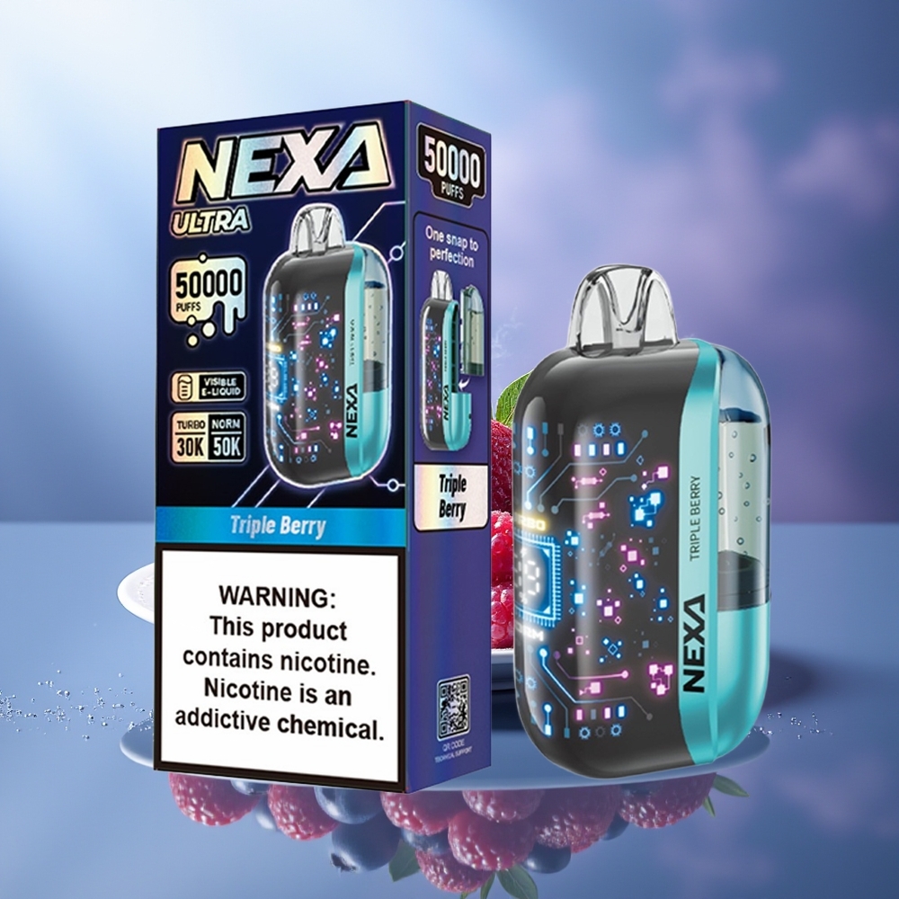 NEXA Ultra 50000 Puffs Triple Bayas 20ml Dual Mesh Pantalla Curva