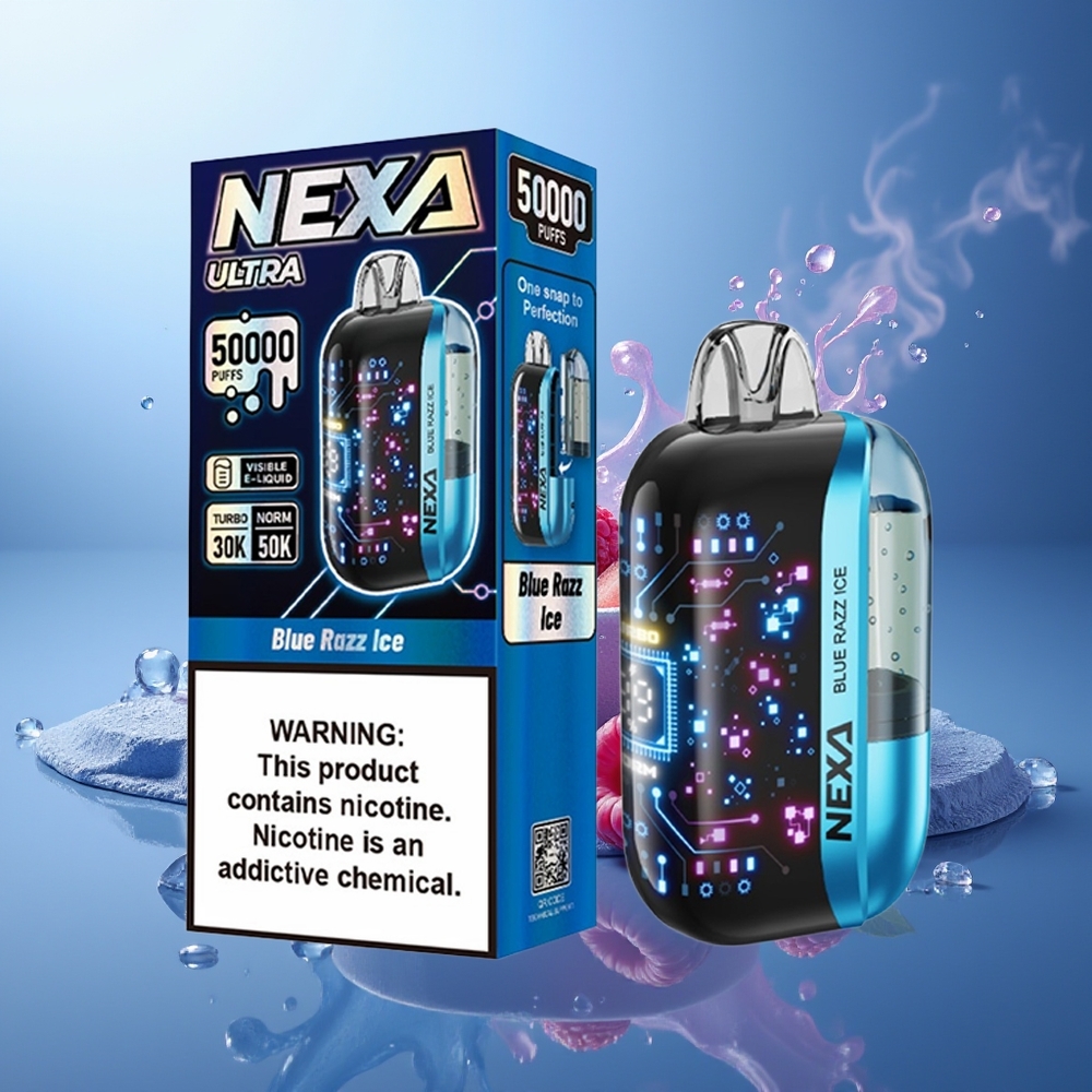 NEXA Ultra 50000 Puffs Vape Desechable Blue Razz Ice 20ml 800mah Tipo-C
